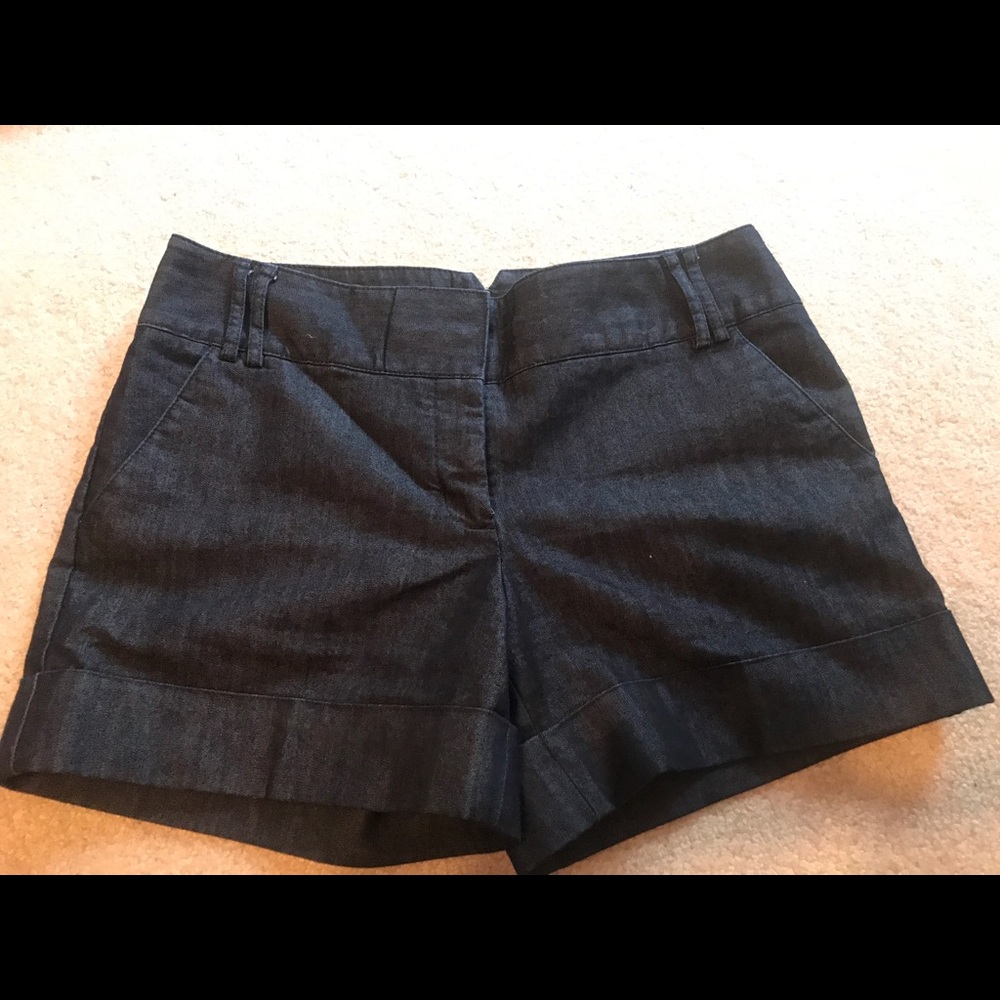 Express dark denim dress shorts
